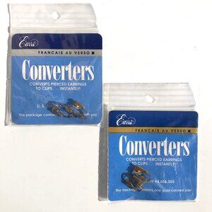 Earrs Converters pierced to clip earring converters one pair each gold silver